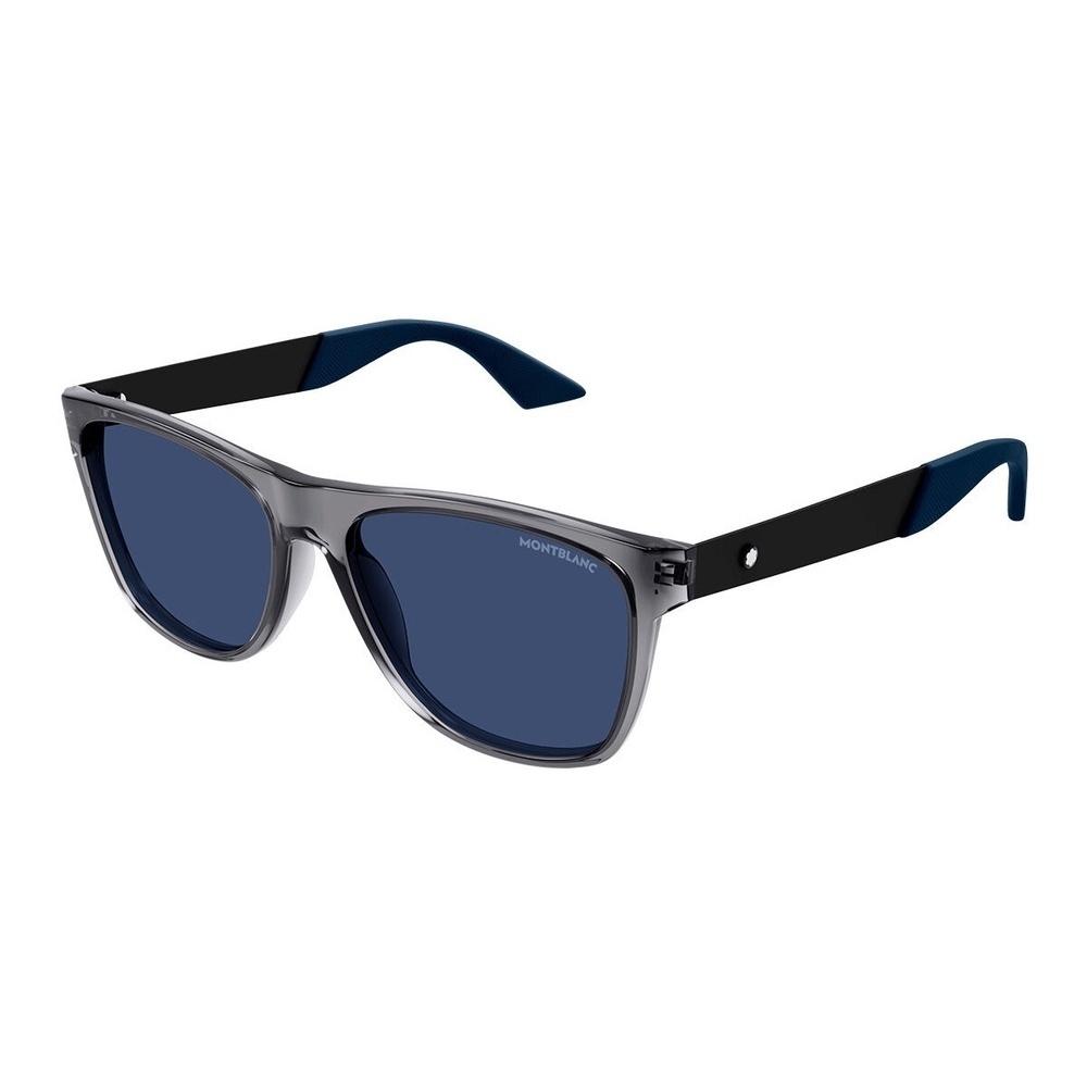 Mont Blanc MB0298S Sunglasses Grey Black Acetate Square